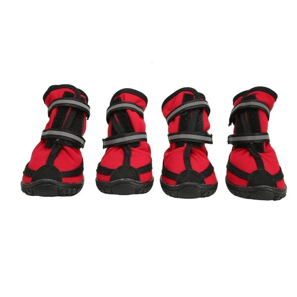 Pssopp Dog Boots Red Reflective Anti Slip Hiking Shoes Set of 4 Size‎ XL